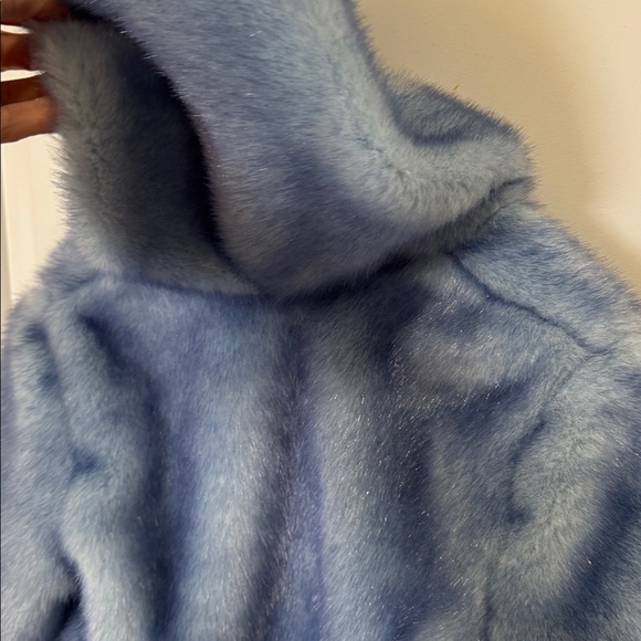ROTHSCHILD BEAUTIFUL BLUE FAUX FUR HOODED JACKET 3T - Picture 6 of 8